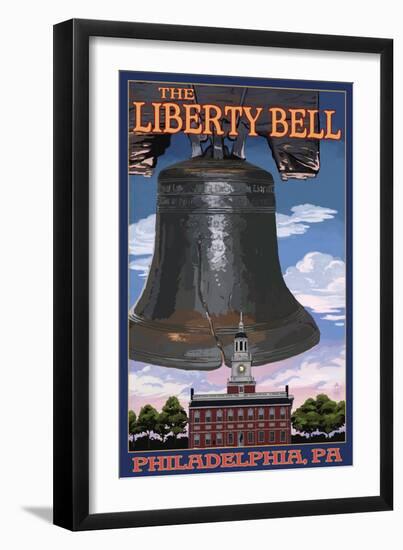 Independence Hall and Liberty Bell - Philadelphia, Pennsylvania-Lantern Press-Framed Art Print