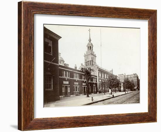 Independence Hall, Chestnut Street, South Side Between 5th and 6th Streets, 1898-James Shields-Framed Photographic Print