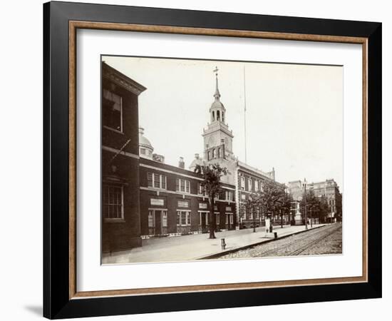 Independence Hall, Chestnut Street, South Side Between 5th and 6th Streets, 1898-James Shields-Framed Photographic Print