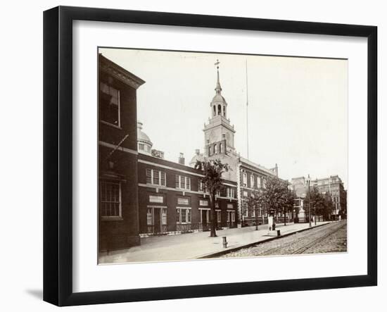 Independence Hall, Chestnut Street, South Side Between 5th and 6th Streets, 1898-James Shields-Framed Photographic Print