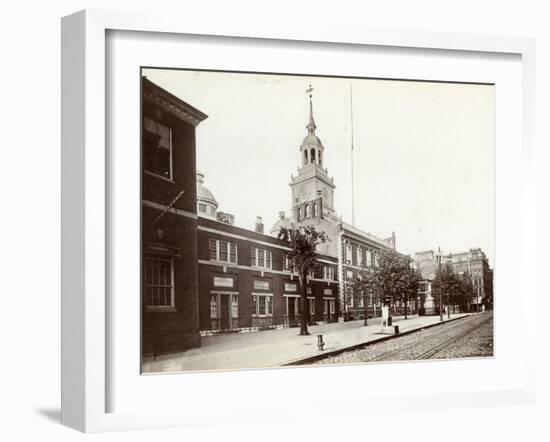 Independence Hall, Chestnut Street, South Side Between 5th and 6th Streets, 1898-James Shields-Framed Photographic Print