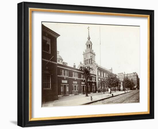 Independence Hall, Chestnut Street, South Side Between 5th and 6th Streets, 1898-James Shields-Framed Photographic Print