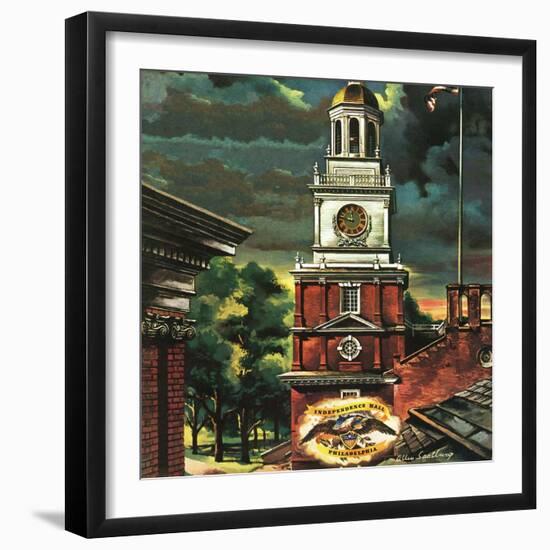 "Independence Hall, Philadelphia, Pa.," June 2, 1945-Allen Saalburg-Framed Giclee Print