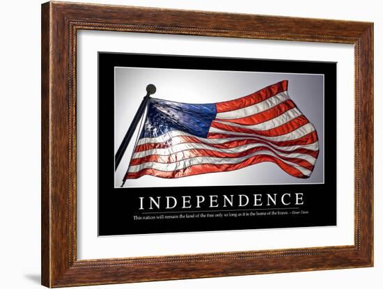 Independence: Inspirational Quote and Motivational Poster-null-Framed Photographic Print