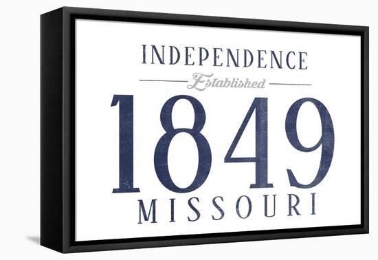 Independence, Missouri - Established Date (Blue)-Lantern Press-Framed Stretched Canvas