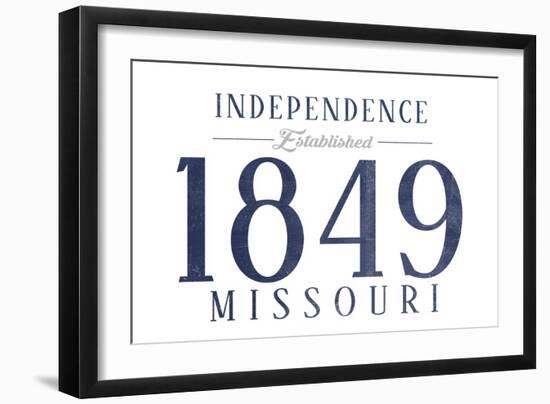 Independence, Missouri - Established Date (Blue)-Lantern Press-Framed Art Print