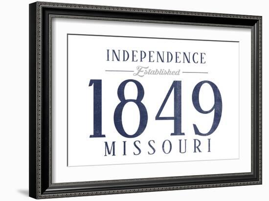 Independence, Missouri - Established Date (Blue)-Lantern Press-Framed Art Print