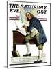 "Independence" or "Ben Franklin" Saturday Evening Post Cover, May 29,1926-Norman Rockwell-Mounted Premium Giclee Print