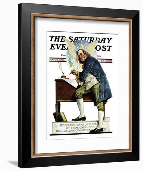 "Independence" or "Ben Franklin" Saturday Evening Post Cover, May 29,1926-Norman Rockwell-Framed Giclee Print