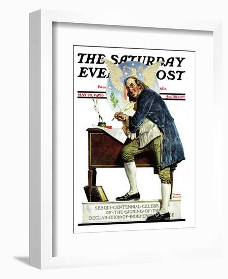 "Independence" or "Ben Franklin" Saturday Evening Post Cover, May 29,1926-Norman Rockwell-Framed Giclee Print