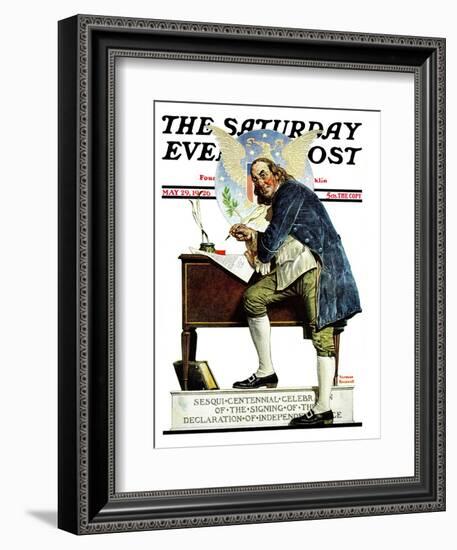 "Independence" or "Ben Franklin" Saturday Evening Post Cover, May 29,1926-Norman Rockwell-Framed Giclee Print