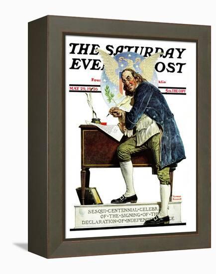 "Independence" or "Ben Franklin" Saturday Evening Post Cover, May 29,1926-Norman Rockwell-Framed Premier Image Canvas