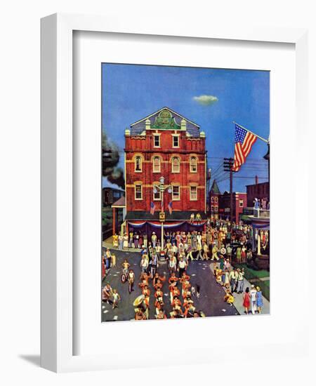 "Independence Parade," July 7, 1945-John Falter-Framed Giclee Print