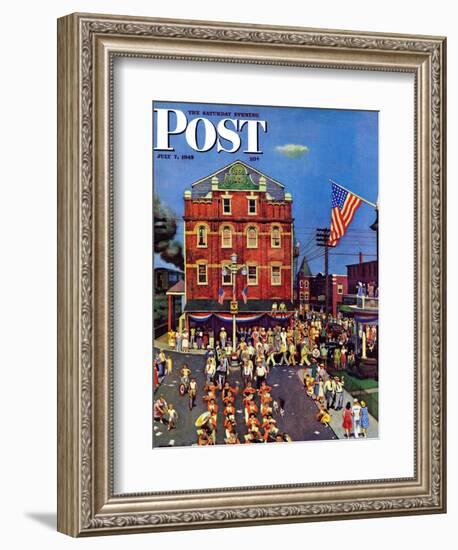 "Independence Parade," Saturday Evening Post Cover, July 7, 1945-John Falter-Framed Giclee Print