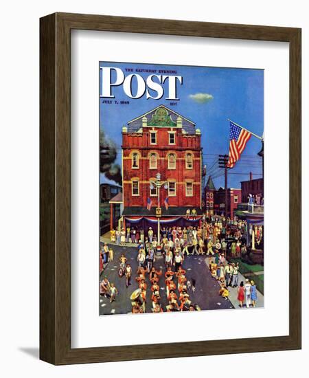 "Independence Parade," Saturday Evening Post Cover, July 7, 1945-John Falter-Framed Giclee Print
