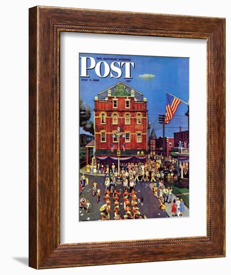 "Independence Parade," Saturday Evening Post Cover, July 7, 1945-John Falter-Framed Giclee Print