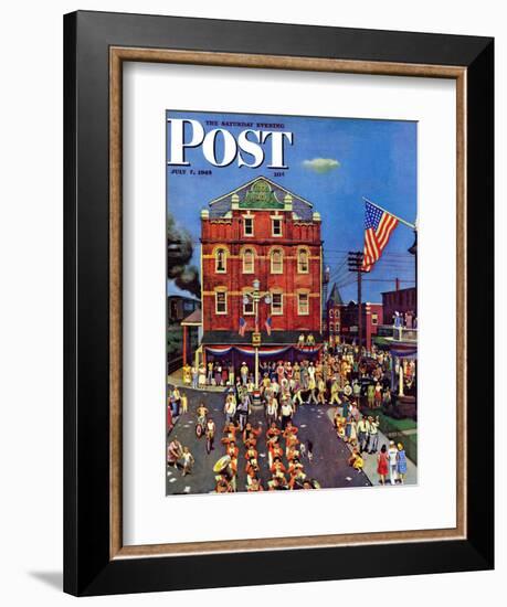 "Independence Parade," Saturday Evening Post Cover, July 7, 1945-John Falter-Framed Giclee Print