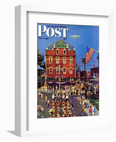 "Independence Parade," Saturday Evening Post Cover, July 7, 1945-John Falter-Framed Giclee Print