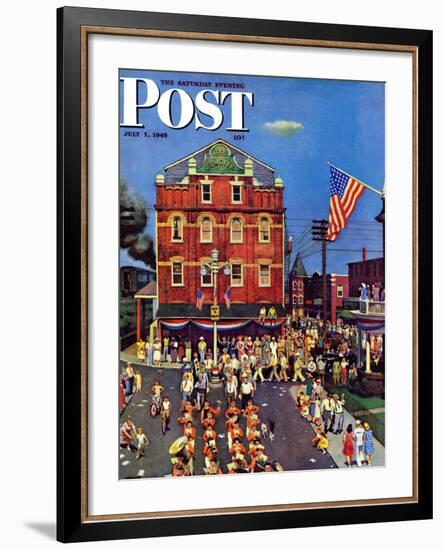 "Independence Parade," Saturday Evening Post Cover, July 7, 1945-John Falter-Framed Giclee Print