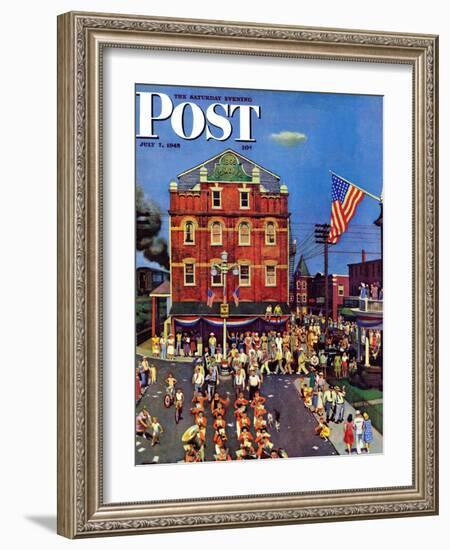 "Independence Parade," Saturday Evening Post Cover, July 7, 1945-John Falter-Framed Giclee Print