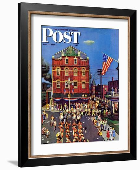 "Independence Parade," Saturday Evening Post Cover, July 7, 1945-John Falter-Framed Giclee Print