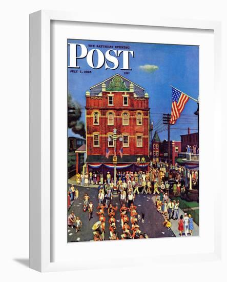 "Independence Parade," Saturday Evening Post Cover, July 7, 1945-John Falter-Framed Giclee Print