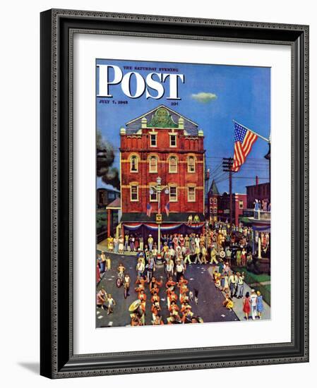 "Independence Parade," Saturday Evening Post Cover, July 7, 1945-John Falter-Framed Giclee Print