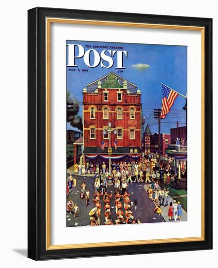 "Independence Parade," Saturday Evening Post Cover, July 7, 1945-John Falter-Framed Giclee Print