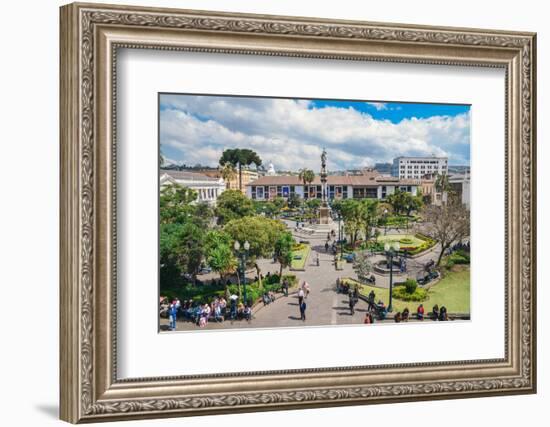 Independence Square, the principal and central public square of Quito, Ecuador, South America-Alexandre Rotenberg-Framed Photographic Print