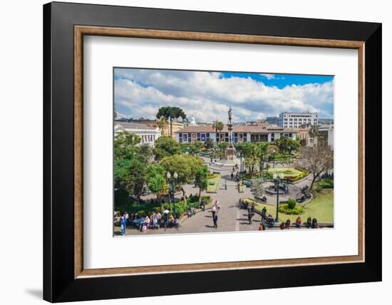 Independence Square, the principal and central public square of Quito, Ecuador, South America-Alexandre Rotenberg-Framed Photographic Print