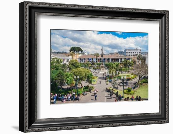 Independence Square, the principal and central public square of Quito, Ecuador, South America-Alexandre Rotenberg-Framed Photographic Print