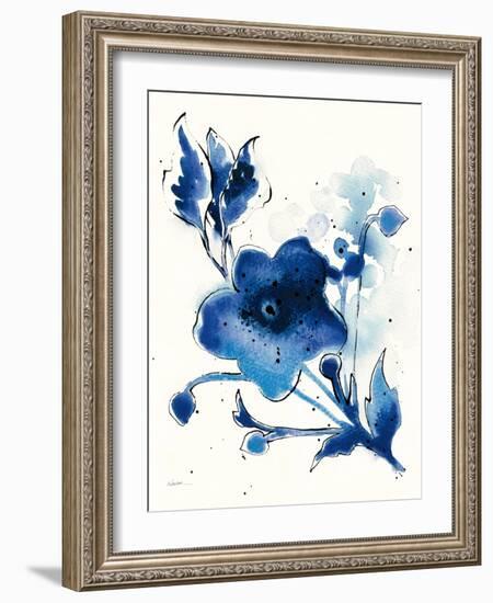 Independent Blooms Blue II-Shirley Novak-Framed Art Print