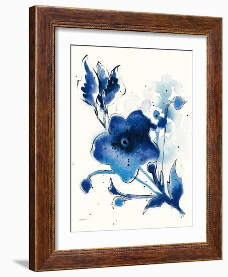 Independent Blooms Blue II-Shirley Novak-Framed Art Print