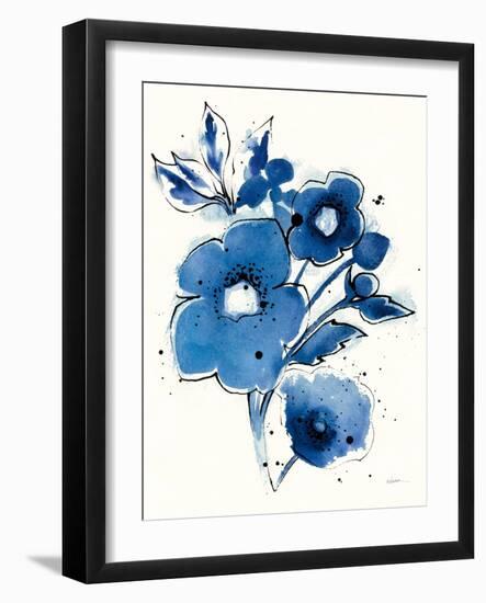 Independent Blooms Blue III-Shirley Novak-Framed Art Print