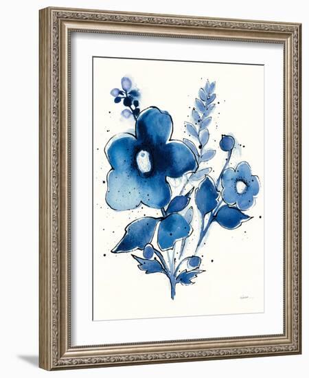 Independent Blooms Blue IV-Shirley Novak-Framed Art Print