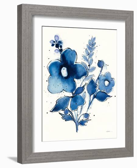 Independent Blooms Blue IV-Shirley Novak-Framed Art Print