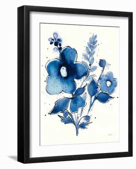 Independent Blooms Blue IV-Shirley Novak-Framed Art Print