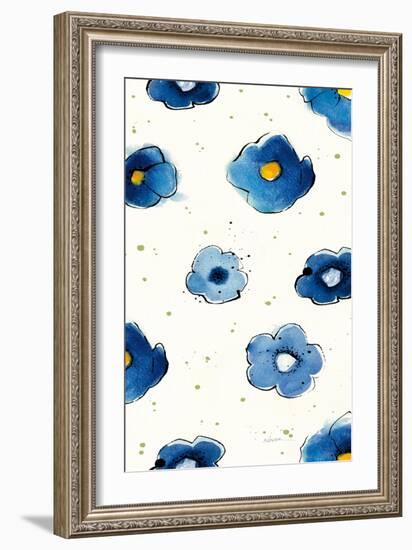 Independent Blooms Blue Pattern V Crop-Shirley Novak-Framed Art Print