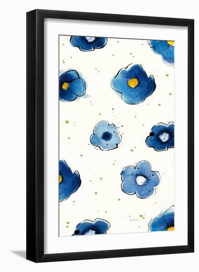 Independent Blooms Blue Pattern V Crop-Shirley Novak-Framed Art Print