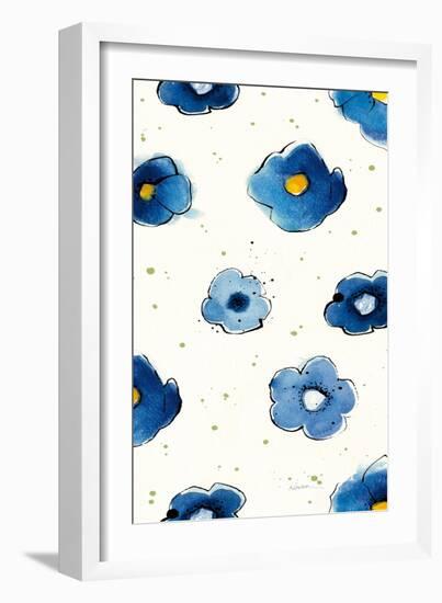 Independent Blooms Blue Pattern V Crop-Shirley Novak-Framed Art Print