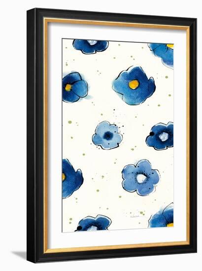 Independent Blooms Blue Pattern V Crop-Shirley Novak-Framed Art Print