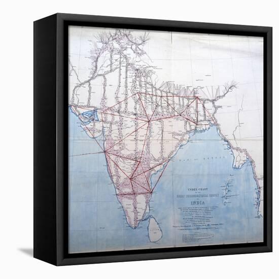 Index Chart to the Great Trigonometrical Survey of India-null-Framed Premier Image Canvas