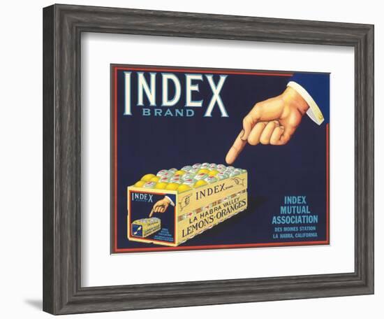 Index Lemon Label-null-Framed Art Print