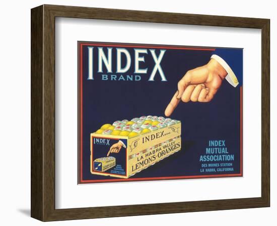 Index Lemon Label-null-Framed Art Print