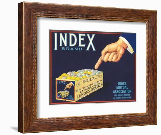 Index Lemon Label-null-Framed Art Print