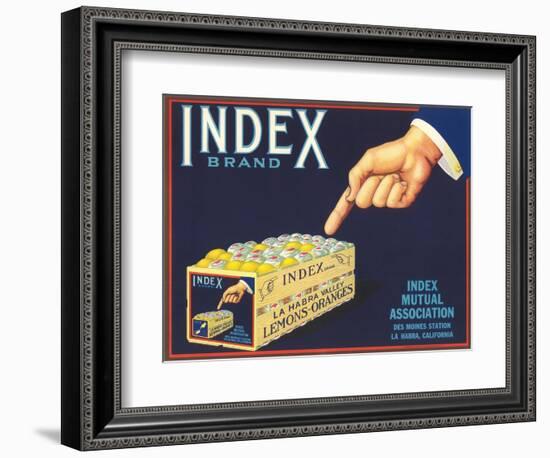 Index Lemon Label-null-Framed Art Print