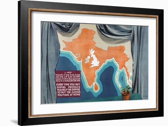 India and the British Isles Drawn to the Same Scale-Keith Henderson-Framed Giclee Print