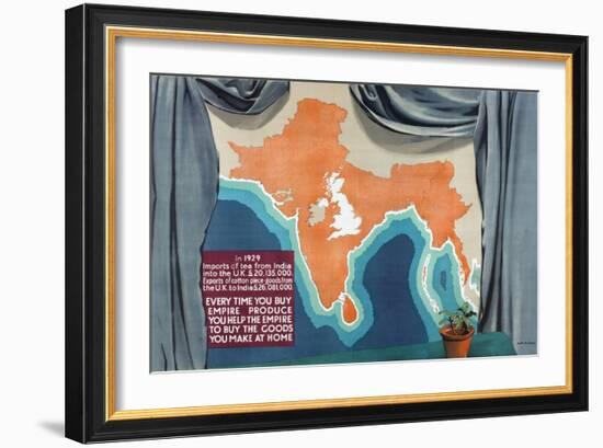 India and the British Isles Drawn to the Same Scale-Keith Henderson-Framed Giclee Print