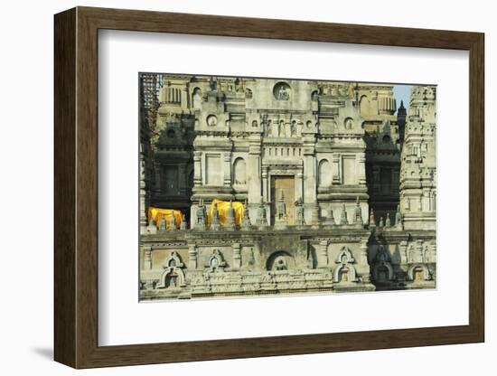 India, Bihar, Bodh Gaya, Mahabodhi Complex, Great Awakening Temple-Anthony Asael-Framed Photographic Print