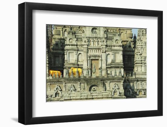 India, Bihar, Bodh Gaya, Mahabodhi Complex, Great Awakening Temple-Anthony Asael-Framed Photographic Print